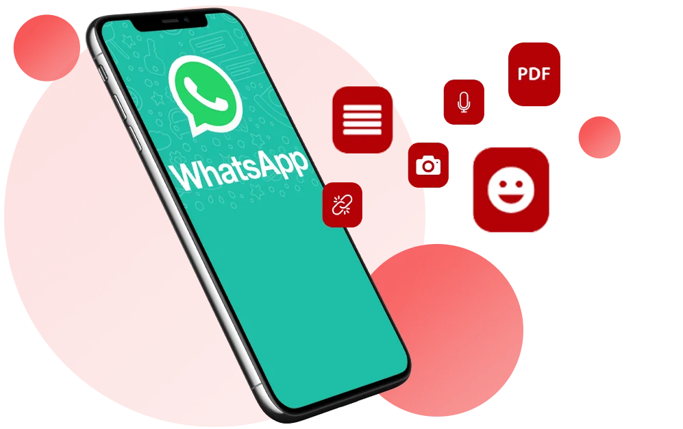 Integra WhatsApp con i tuoi servizi.<br />Invia e ricevi messaggi, immagini, audio, link ed emoji.